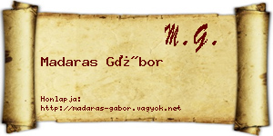 Madaras Gábor névjegykártya
